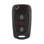 Terisass NYOSEKSAM11ATX Car Key Fob Keyless Entry Remote Flip Shell Case & Pad Entry Remote Control 3 Buttons Key Shell with Embryo Black for Kia Soul SEKS-AM11ATx