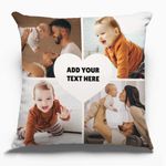 TRIENCY Custom Pillows with Picture Personalized Photo Collage Throw Pillow Cover Case 16x16 18x18 20x20 with Photos Text Messages Pictures Kids Family Couple Pet Christmas Birthday Gifts