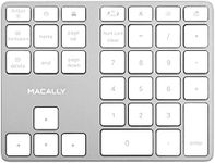 Macally Bluetooth Number Pad for Laptop - Rechargeable Wireless Numeric Keypad - Slim 35 Key Wireless Number Pad for Data Entry, 10 Key Numpad Compatible with Mac, MacBook, iPad, PC Desktop, Windows