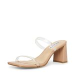 Steve Madden Women's Lilah Heeled Sandal, Clear, 10