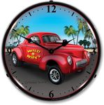 Willys Gasser Backlit LED Lighted Clock