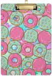 Colorful Donuts Office Clip Boards Waterproof for Coaches Size 9 x 12