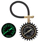 AstroAI Heavy Duty Tyre Pressure Gauge, 100 PSI Certified ANSI B40.1 Accurate with Large 2" Easy Read Glow Dial, Durable Rubber Hose and Solid Brass Construction for Car Truck Motorcycle