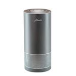 Hunter Fan Company HP400 Round Tower Air Purifier for Small Rooms, Featuring True HEPA Filtration and EcoSilver® Pre-Filter for Allergy and Asthma Relief, Gray and Silver