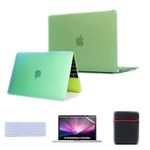 Se7enline Compatible with MacBook 12 inch Case Model A1534/A1931 2015/2016/2017/2018/2019 Version Laptop Hard Shell Protective Case&Sleeve Bag&Keyboard Cover Skin&Screen Protector,Aqua Green