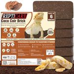 ReptiCare Coconut Coir Brick Compressed 1.4 lb Brick 6-Pack - Expands to 60 Quarts, Coconut Fiber Bedding for Ball Pythons, Bearded Dragons, Lizards, Tortoises, Hermit Crabs, Bioactive Terrariums