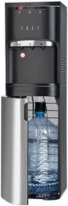 Euhomy Bottom Loading Water Cooler Dispenser, Self Cleaning Stainless Steel Water Cooler for Home, Office, Living Room, 3 or 5 Gallon Bottle, 3 Temperature Settings, Black