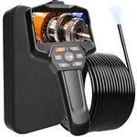 Techphardo Endoscope Camera with Light, 1080P Snake Inspection Camera with 4.3'' HD Screen, 11.5ft Semi-Rigid Cable, IP67 Waterproof Borescope Camera for Sewer Inspection [Carrying Case Included]