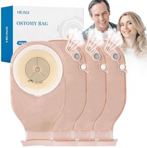 Heagimed 20 PCS Sacchetti per Colostomia, Sacchetto per Stomia Da 15 Mm-60 Mm Con Chiusura a Fori Di Scarico E Deodorazione per La Cura Dello Stoma Ileostomico, (Incluse 20 Compresse Di Aromaterapia)