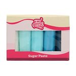 FunCakes Fondant Multipack Blue Colour Palette, Perfect for Cake Decorating, Halal, Kosher and Gluten Free. 5 Colours, White, Pastel Blue, Baby Blue, Sea Blue, Demin Blue, 5 x 100 g