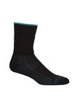 Icebreaker Merino Womens Hike Cushion Crew Sock, Black/Arctic Teal, Medium