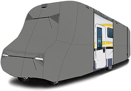 WFLNHB 26-29 Foot Gray Non-Woven Fabric Travel Trailer RV Class C Cover Extra Thick 6 Layers Top Camper Cover with with 4 Tire Covers