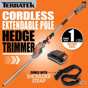 Terratek 20V Cordless Hedge Trimmer – Lightweight Garden Tool