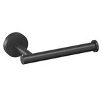 Toilet Paper Holder Wall Mount - Matte Black Toilet Paper Roll Holder for Bathroom, Toilet Tissue Holder Premium Stainless Steel Modern Round Base Design, 1 Pack