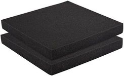 Okuna Outpost 2-Pack Packing Foam Sheets - 12x12x1.5 Customizable Polyurethane Insert Pads for Tool Case Cushioning, Crafts (Black)