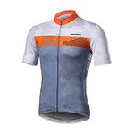 BERGRISAR Cycling Jersey Mens Short Sleeve MTB Bike Shirts Cycling Tops with 3+1 Pockets Orange Size Large