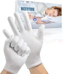 4 Pair Moisturising Gloves, Cotton Gloves for Eczema & Dry Hands,Stretchable Washable White Gloves for Men and Women