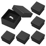 Heyu-Lotus 6 Pack Jewellery Gift Box, (5 * 4.5 * 3cm) Ring Display Box Cardboard Earrings Box Packaging Craft Boxes for Party, Festivals, Wedding Occasions (Black)