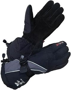 SKYDEER Premium 100% Waterproof Deerskin Suede Skiing Gloves - 150G 3M Thinsulate Insulation, Windproof & Extreme Cold Weather Thermal Gloves for Snow Sports, Snowboarding, Hiking (SD8752T/L)