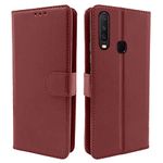 Pikkme Brown Leather Magnetic Vintage Flip Wallet Case Cover for Vivo Y12 / Y15 / Y17 / U10 (Brown)