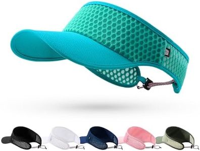 SUNMECI Mesh Breathable Sports Visor - Men Women Adjustable Lightweight Quick Dry Sun Hat for Tennis, Golf, Running Turquoise