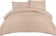 Utopia Bedding King Size Duvet Cover - Soft Microfibre Polyester Duvet Cover Set with Pillow cases - Bedding Quilt Cover Set (Beige)