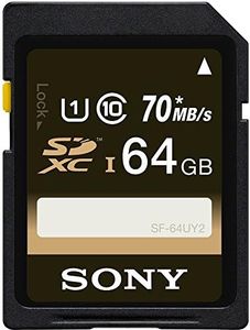 Sony 64GB Class 10 UHS-1 SDXC up to 70MB/s Memory Card (SF64UY2/TQ)