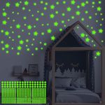 ECHOCUBE 432PCS Glow in The Dark Stickers, 3D Luminous Stars Ceiling, Glowing Stars Nursery Wall Stickers, DIY Adhesive Fluorescent Star Stickers for Baby's Bedroom, Children's Room, Living Room Decor