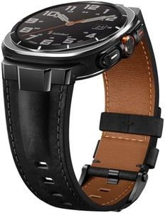 Suitisbest Genuine Leather Band Compatible with Galaxy Watch Ultra Bands 47mm - Zero-Gap Precision Fit with Designer Metal Connectors for Samsung Ultra 2025 2024 - Rugged Crazy Horse Strap for Men