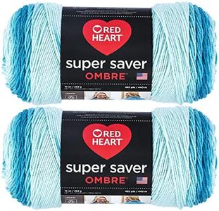 Red Heart Super Saver Jumbo Scuba Ombre Yarn - 2 Pack of 283g/10oz - Acrylic - 4 Medium (Worsted) - 482 Yards - Knitting/Crochet