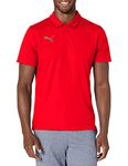 PUMA Men's Teamliga Sideline Polo, Red/White, Small