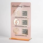 Custom Multi Business QR Code Sign Scan to Pay with Stand Venmo Instagram Facebook Personalized Social Media Signs Acrylic Beauty Store Salon Hairdressers Beautician Plaque for Restaurant (Multicolor)