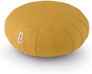 Basaho CLASSIC Zafu Meditation Cushion | Organic Cotton (OCS Certified) | Buckwheat Hulls | Removable Washable Cover (Mustard)