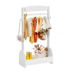 OOOK Kids Dress Up Rack, Open Hanging Armoire Closet, Clothes Storage Rack Wood Standing Closet, Costume Rack Organizer for Toddler