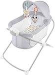 Fisher-Price Portable Baby Crib Soothing View Projection Bassinet with Lights Music Vibrations & Slim Fold for Newborns 0+ Months, Fawning Leaves