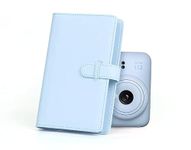 108 Pockets PU Instax Film Photo Holder Album for 3x2 inch Fujiflim Instax Mini LiPlay Evo Hybrid 11 9 8 7s 70 90 Link/Pringo 231/ Instax SP-1/ Polaroid PIC-300P/ Z2300 Films (Pastel Blue)