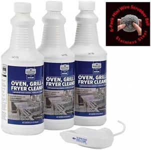 Commercial Oven, Grill and Fryer Cleaner 32 oz, 3 pk Comes With 6 Mini Stainless Steel Wire Scrubber Ball