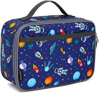 FlowFly Kids Lunch box Insulated Soft Bag Mini Cooler Back to School Thermal Meal Tote Kit for Girls, Boys, Astronaut