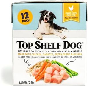 Fresh Dog Food, All Natural Complete Meal or Kibble Topper, Shelf Stable Premade Wet Recipe with Added Vitamins & Minerals for Picky Eaters Puppies Seniors (Chicken 12 x 8.75oz Cartons)