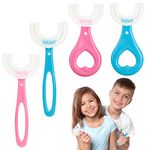 4Pcs Kids Toothbrush, U Shaped Toothbrush Kids Baby Toddler Toothbrush with Food Grade Soft Silicone Brush Head, 360° Oral Teeth Cleaning U-Shaped Toothbrushes for Toddlers Kids