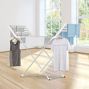 ADVWIN Electric Towel Warmer Rack, Electric Heated Clothes Drying Rack Folding Laundry Rack, Free-Standing Heating Garment Dryer Towel Rail