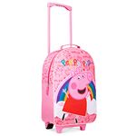 Peppa Pig Kids Suitcase for Girls Foldable Trolley Hand Luggage Bag Carry On Travel Bag with Wheels Cabin Bag Wheeled Bag with Handle Trolley Suitcase for Kids