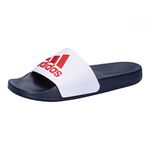 adidas Unisex Adilette Shower Slides, Ftwr White Better Scarlet Victory Blue, 9.5 UK