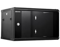 RackPath 6U Performance Wall Mount Server Cabinet Network Rack Enclosure, Quiet Cooling Fan, Locking Glass Door, Black