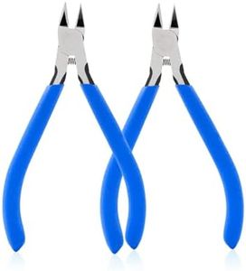 mshandto Wire Cutters, 5" Electronic Needle Flush Cutters, Ultra-Sharp Crafts Diagonal Cutters Pliers, Wire Snips Side Cutters for Circuit Board, Plastic, Soft Copper Wire, Floral(2 Pack)