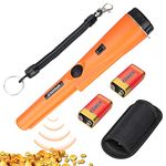 XPSGOLD Metal Detector Pinpointing,Waterproof Pinpointer 360 Degree Search Gold&Treasure Finder with Belt Holster &LED Indicator& Buzzer Vibration, for Adults and Kids (Orange)