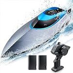 4DRC S3 RC Boat, 30+ mph Fast Remote Control Boats with Never Capsize&Low Battery Alarm Function, 2.4GHz Racing Boat with LED Lights for Seas, Pools&Lakes, Speed Boat Toy for Adults Boys&Girls