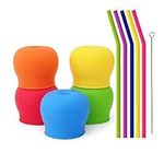 TOUGS Silicone Sippy Straw Cup Lids