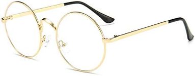 Dollger Gold Round Glasses Clear Le