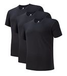 DAVID ARCHY Men's Undershirt Micro Modal Moisture-Wicking T-Shirts Stretch Crewneck Tees for Men, 3 Pack (M, Black)